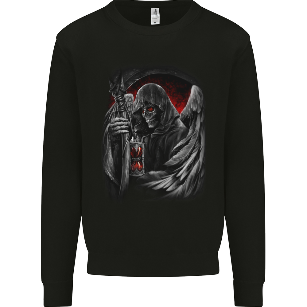 Grim Reaper Biker Gothic Heavy Metal Skull Mens Sweatshirt Jumper