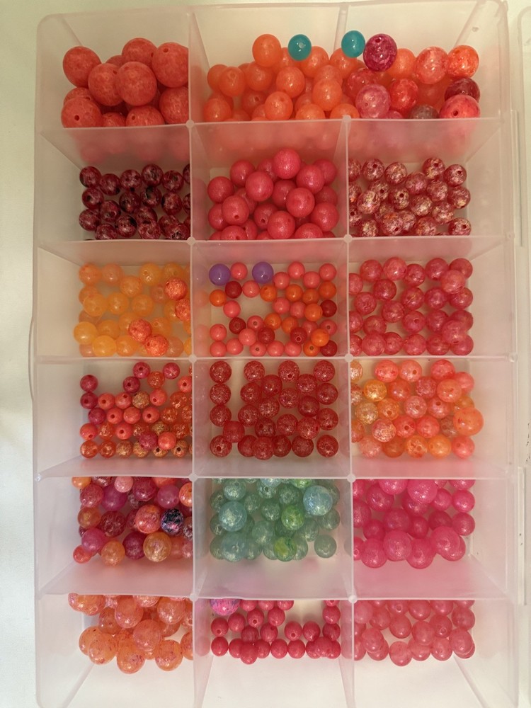Salmon Trout  Steelhead Box Kit Assorted Beads Assorted Sizes Hand painted UV