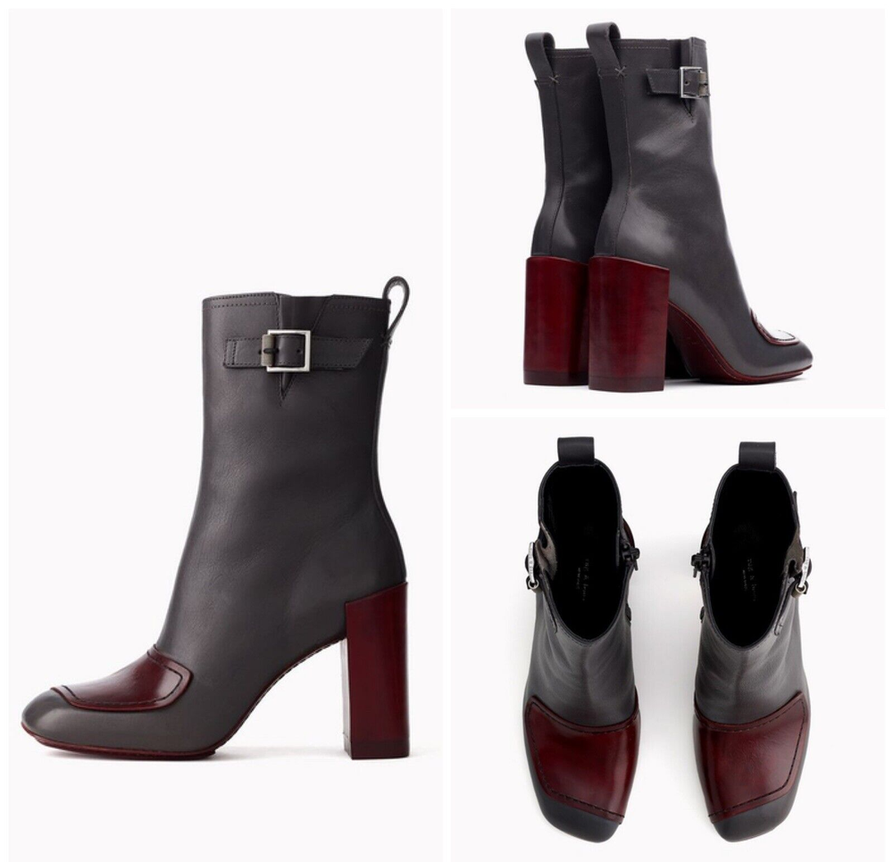 $695 Rag & Bone Colt  Leather Boot In Ash Grey Size: 40 (US 10)