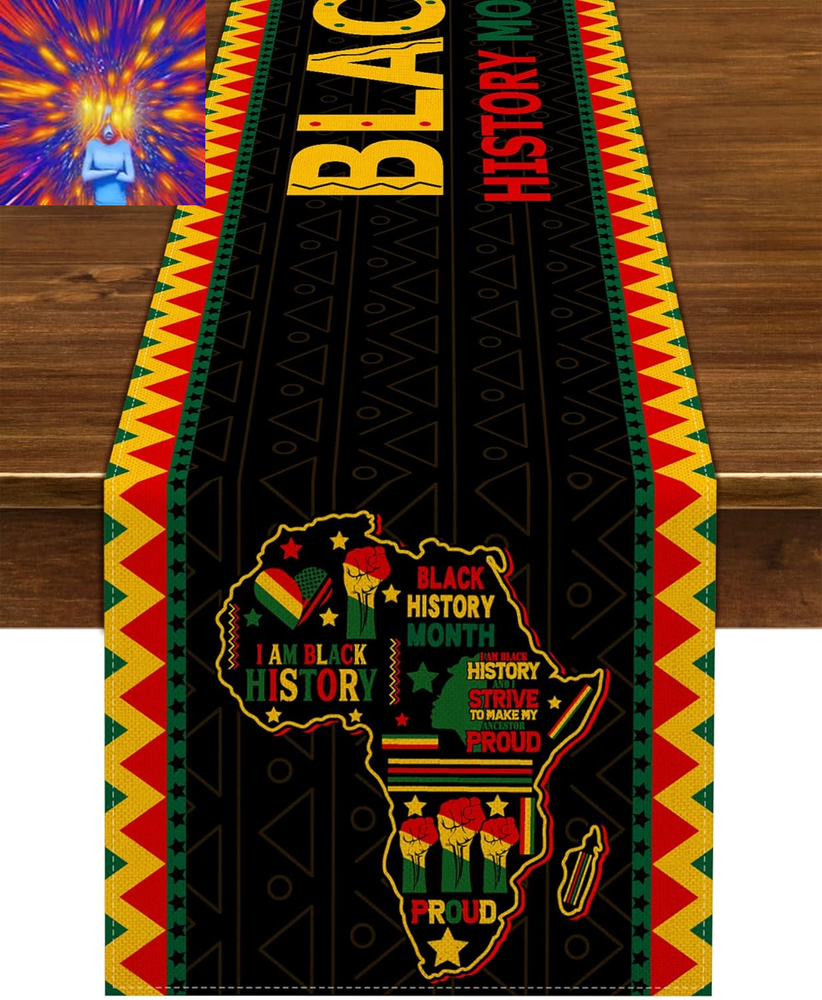 Black History Month Table Runner African American Heritage Festival Party Decora