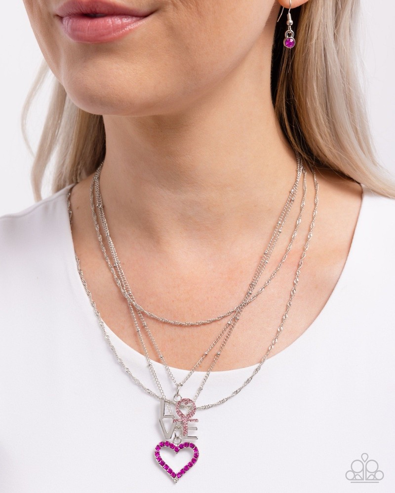 New Paparazzi Jewelry-Courting Caliber Necklace-Pink