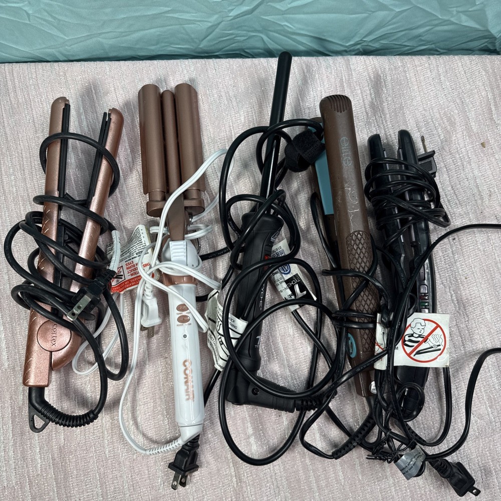Lot of Curling Irons and Hair Straightener All In Good Condition