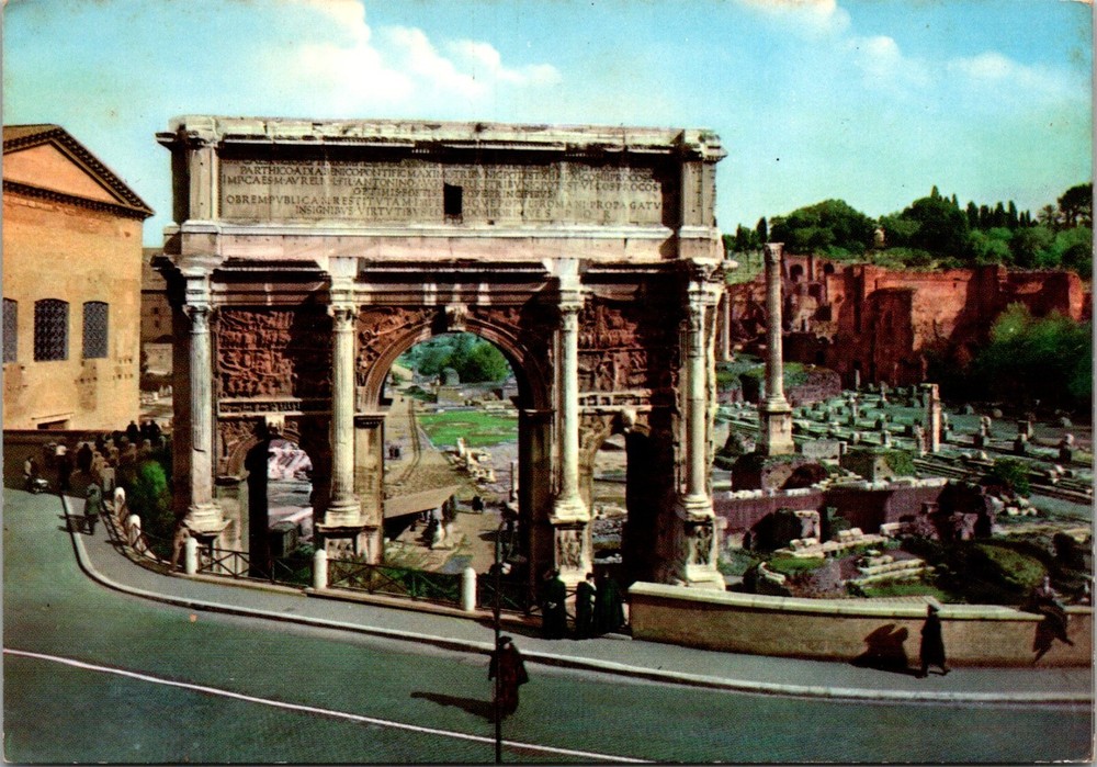 Postcard c1960 The Arch of Septimius Severus, Rome Italy [1277]