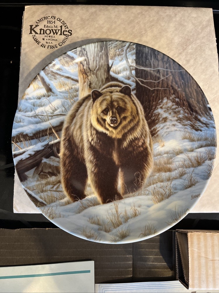 1988 Dominion China Grizzly Bear Paul Krapf Limited Edition with COA Original Box