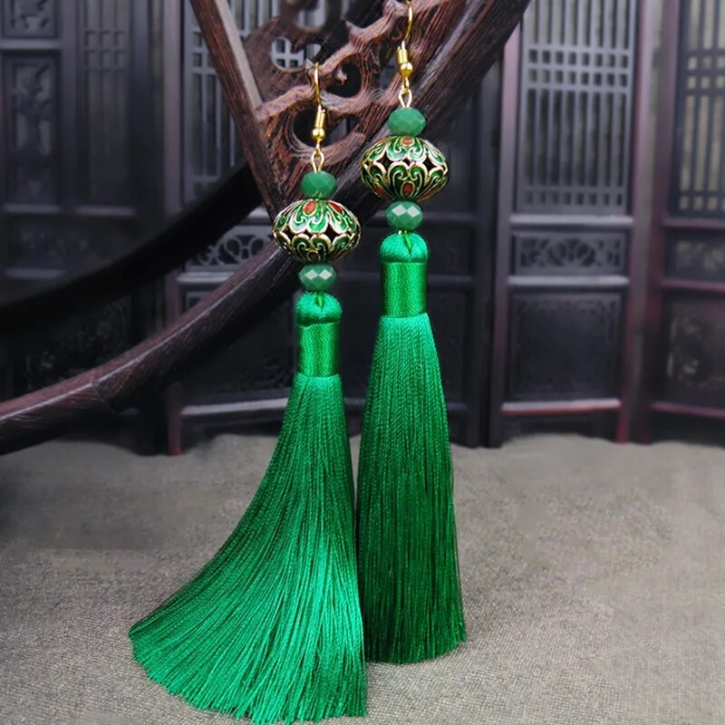 Ethnic Style Tassel Earrings Female Chinese Style Long Retro Earrings jewelry