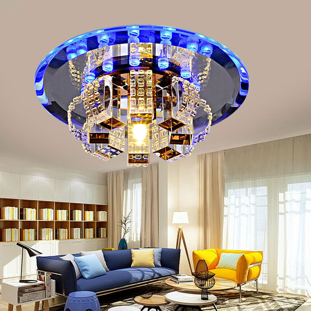 Modern K9 Crystal LED Ceiling Lamp Chandelier Pendant Lights Flush Mount Fixture