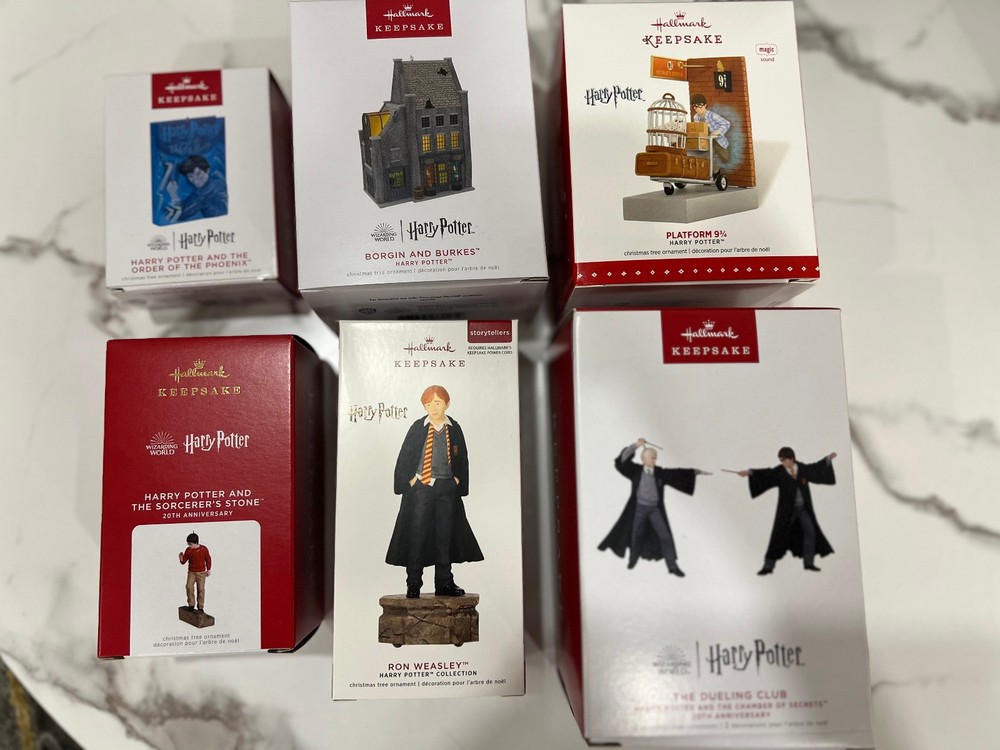 6 Hallmark Ornament lot Harry Potter Platform 9 3/4 and more