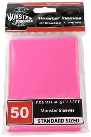 Gloss Monster Sleeves (50ct) - Pink Monster Protectors GAMING SUPPLY BRAND NEW