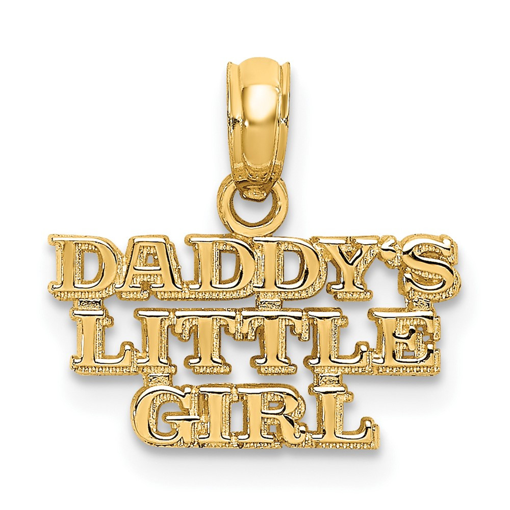 10k Yellow Gold DADDYS LITTLE GIRL Charm Pendant 0.61gm L-11.8mm, W-15.15mm