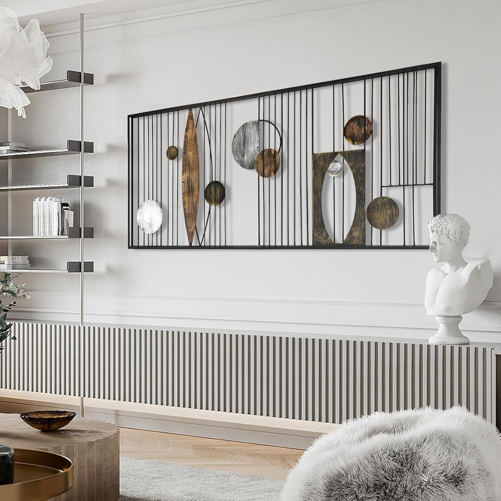 Wall Art Wall Sculpture Modern Metal Wall Decor Minimalist Geometric Abstract Ar