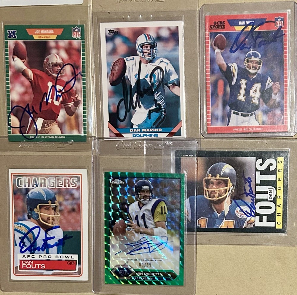 HOF QB Autograph Card Lot - Marino, Montana, Fouts, Everett