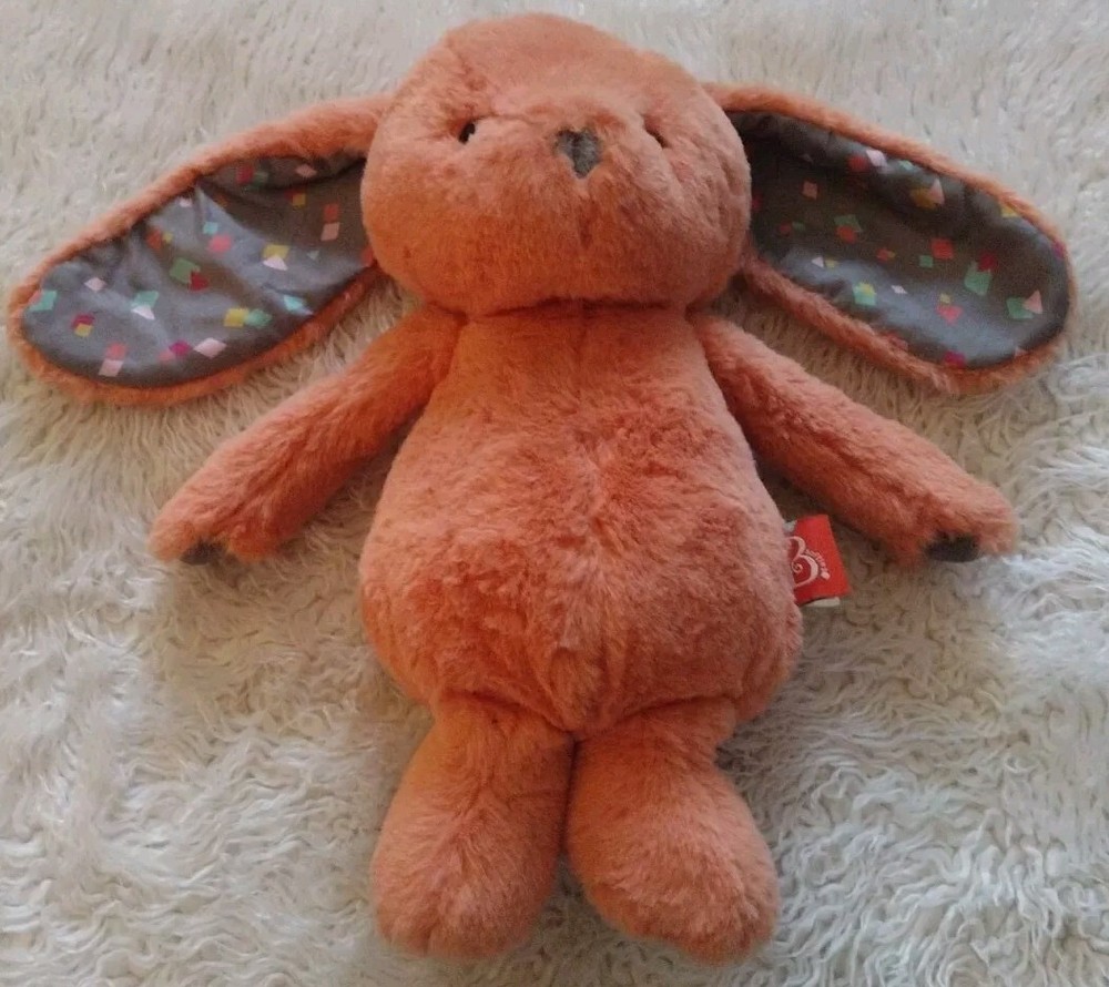 B Softies Coral Orange Bunny Rabbit Plush Stuffed Animal Soft 11