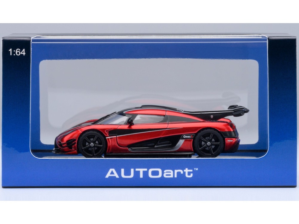 KOENIGSEGG ONE:1 APPLE RED METALLIC 1/64 DIECAST MODEL CAR BY AUTOART 20040