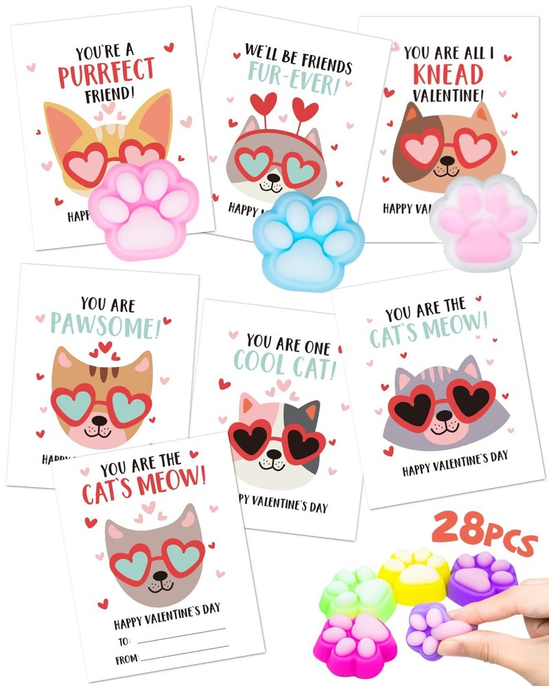 Valentines Cards for Kids Classroom - 28 Packs Valentines Day Gifts for Kids ...