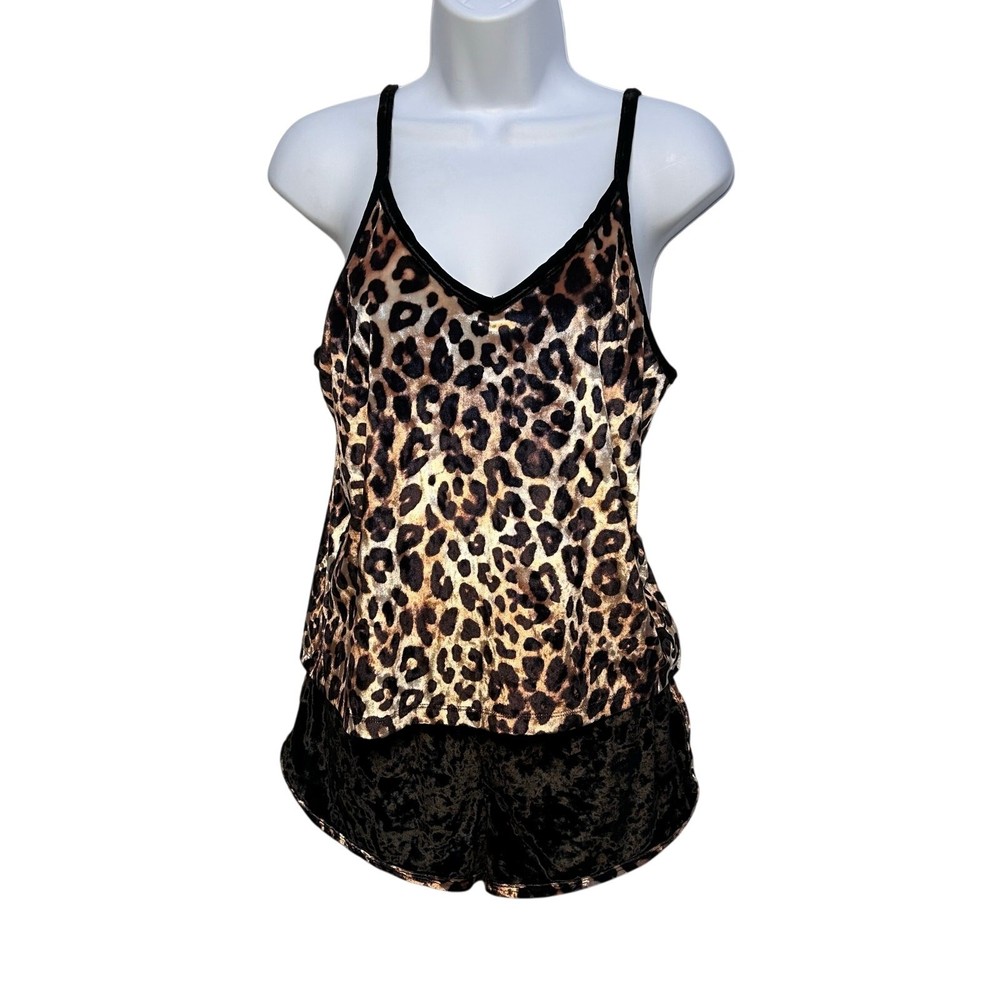 Victoria Secret Pink velvet animal print sleepwear set
