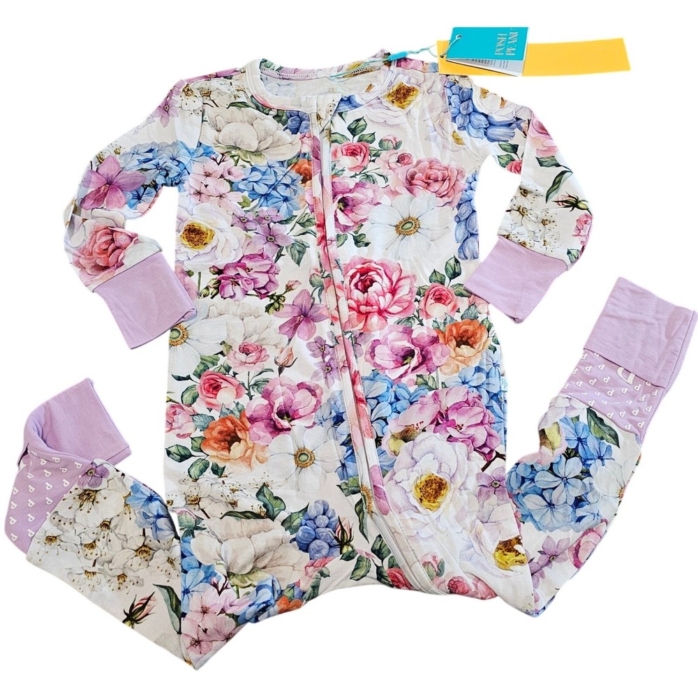 Posh Peanut Cynthia Convertible One Piece Baby 18-24 Mth Pink Floral Cottage