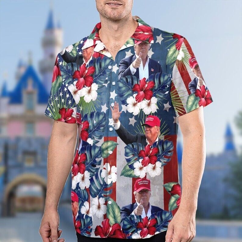 Donald Trump 3D Hawaiian Shirt Button Down Full Size S 5XL