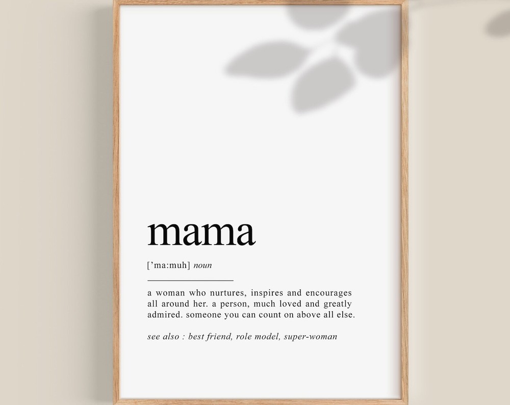 Mama Birthday Gifts Mama Definition Print Mom Present Mamma Quotes Poster Wall