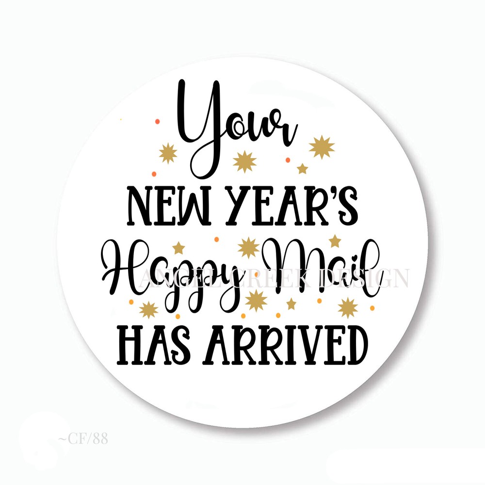 Celebrate New Year with Happy Mail Stickers and Envelope Seals-image