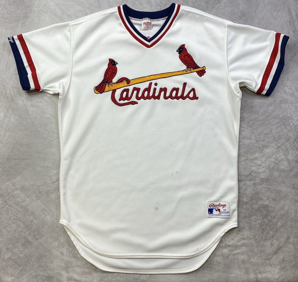 1980s Vintage St Louis Cardinals Rawlings Chainstitched Jersey Size 42