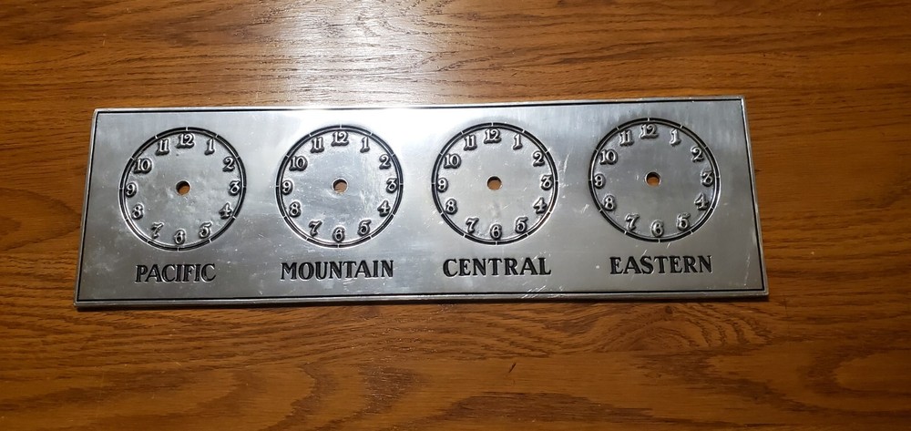 Wilton Aluminum Four Time Zone Wall Clock Eastern Central Mountain Pacific