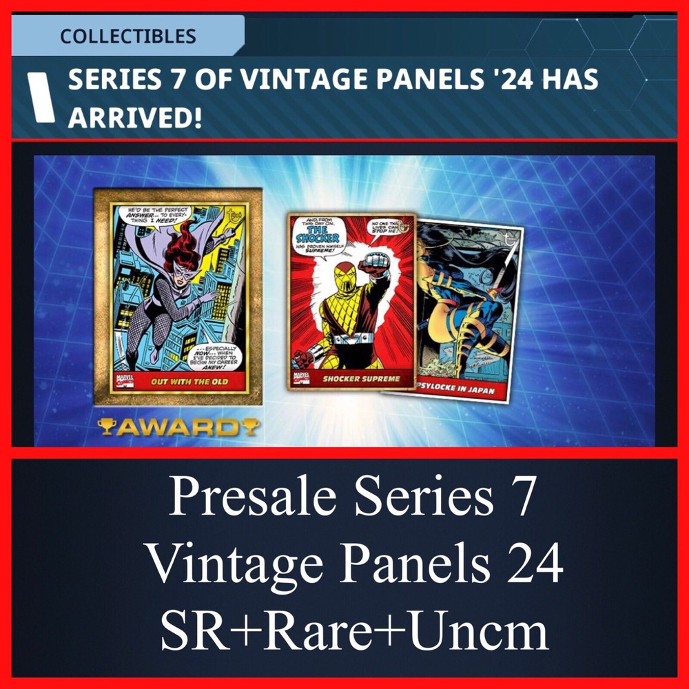 PRESALE SERIES 7 VINTAGE PANELS 24 SR+RARE+UNC 30 CARD SET-TOPPS MARVEL COLLECT-image