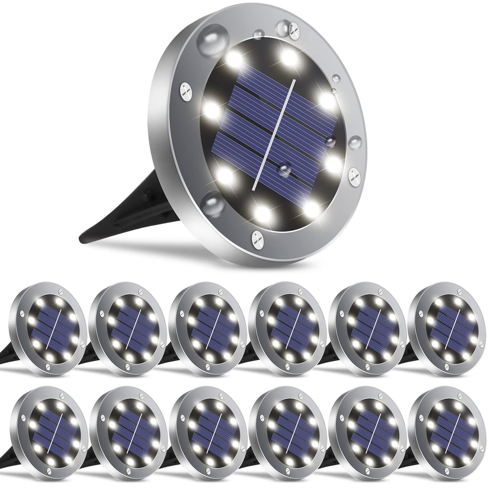 12 Pack Waterproof Solar Garden Lights for Outdoor Illumination