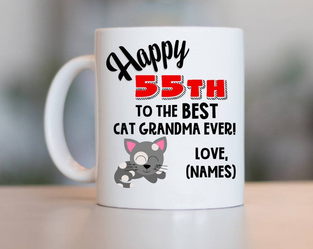 55th Cat Grandma Birthday Cat Grandma 55th Birthday 55th Birthday Gift For Cat