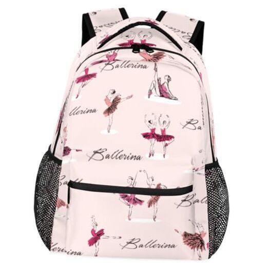 Backpack for Boys Girls Ballet Pattern Lightweight School Backpack A-ballet