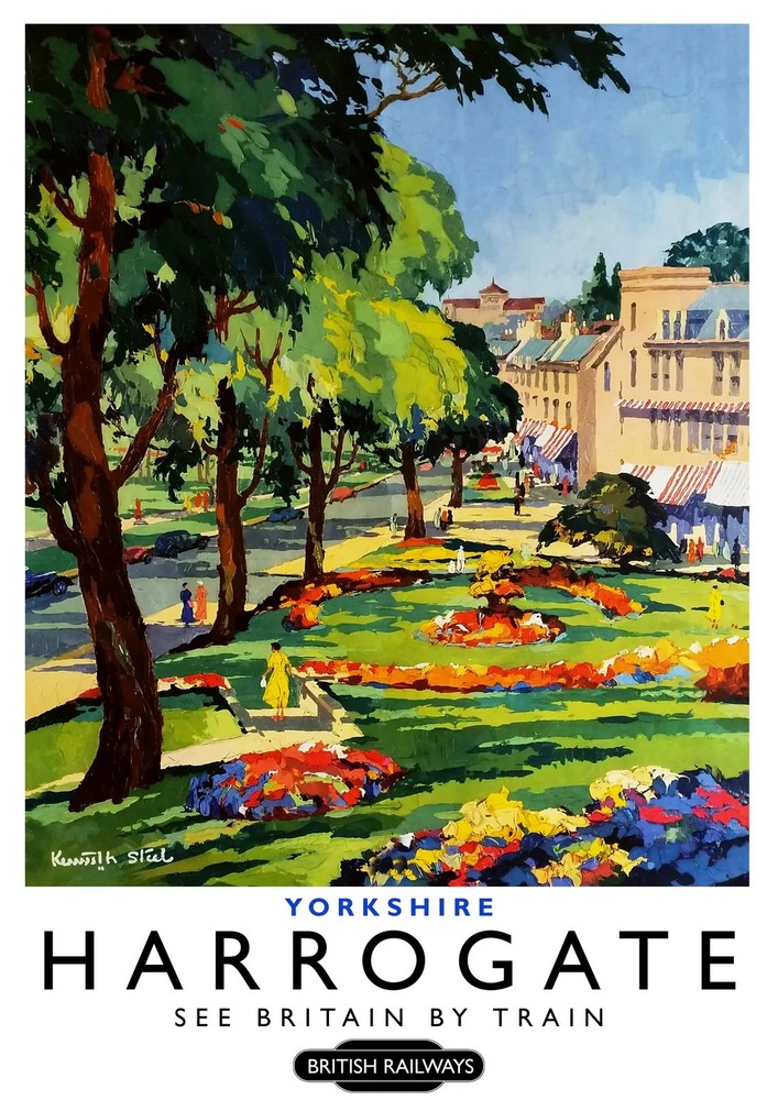 Harrogate Britain By Train British Railways Vintage Travel Poster Print