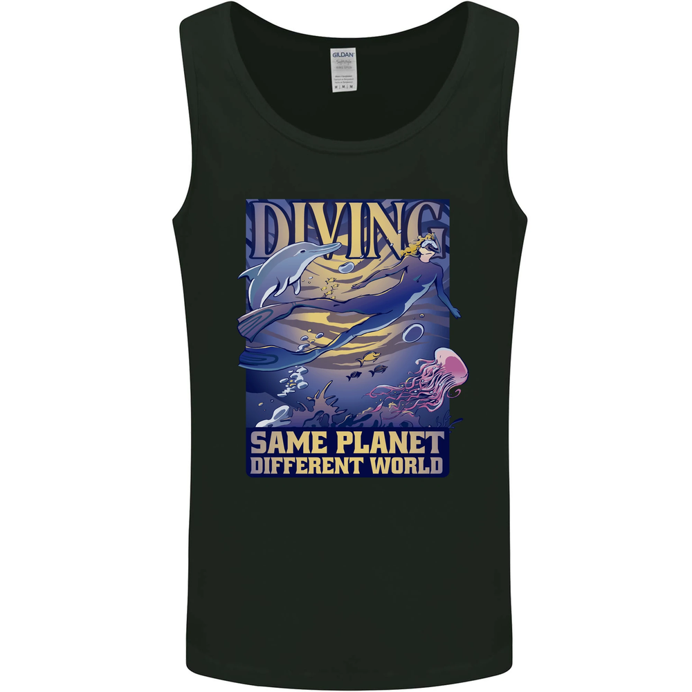 Diver Same Planet Different World Mens Vest Tank Top