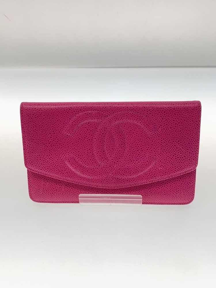 CHANEL Pink Caviar Leather CC Long Flap Wallet Pre-Owned