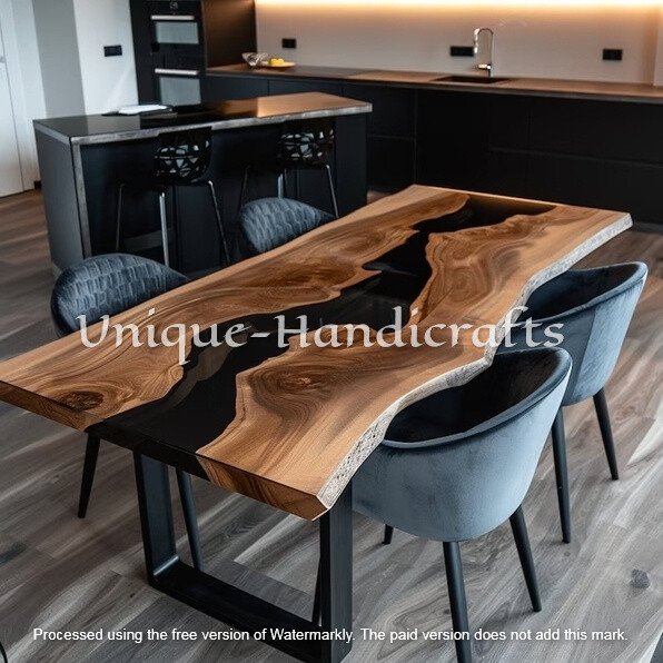 Black River Dining Table, Acacia Wood Made To Order, Handmade Furniture Decors