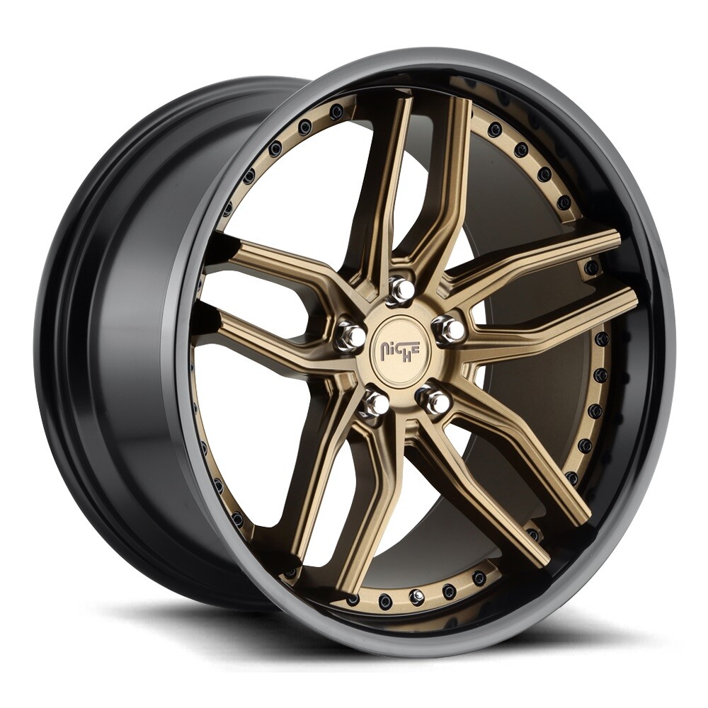 20x10.5 +40 Niche M195 Methos 5x4.5 Matte Bronze Black Ring Wheels (Set of 4)