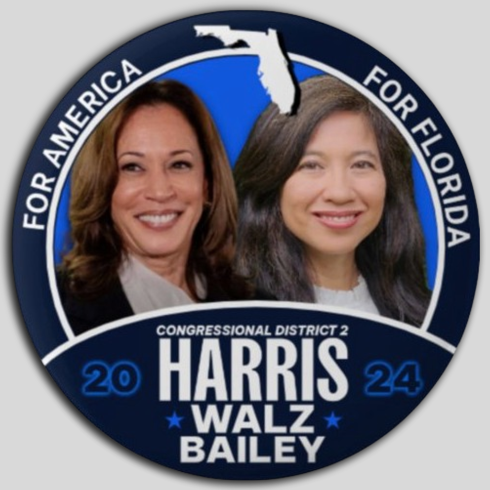 Kamala Harris Yen Bailey Congress Pin Button Jugate Florida Democrat Pres