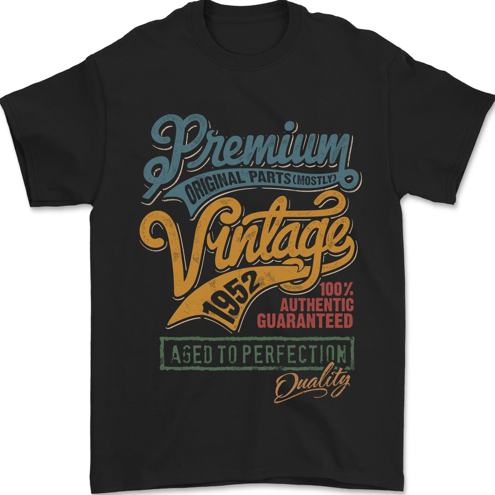 Aged to Perfection 72nd Birthday 1952 Mens T-Shirt 100% Cotton