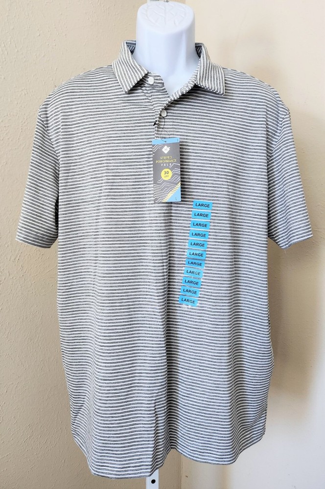 Members Mark Stretch Performance Polo Shirt for Men Golf & Casual Wear Striped Design-image