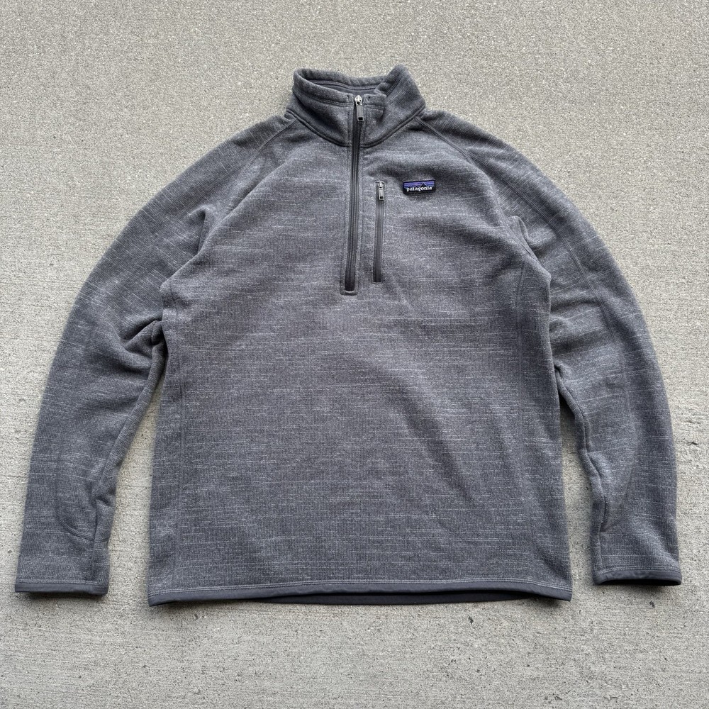 Men's Patagonia Better Sweater 1/4 Zip Fleece - Heather Charcoal Grey - Size L - Outdoor Ready