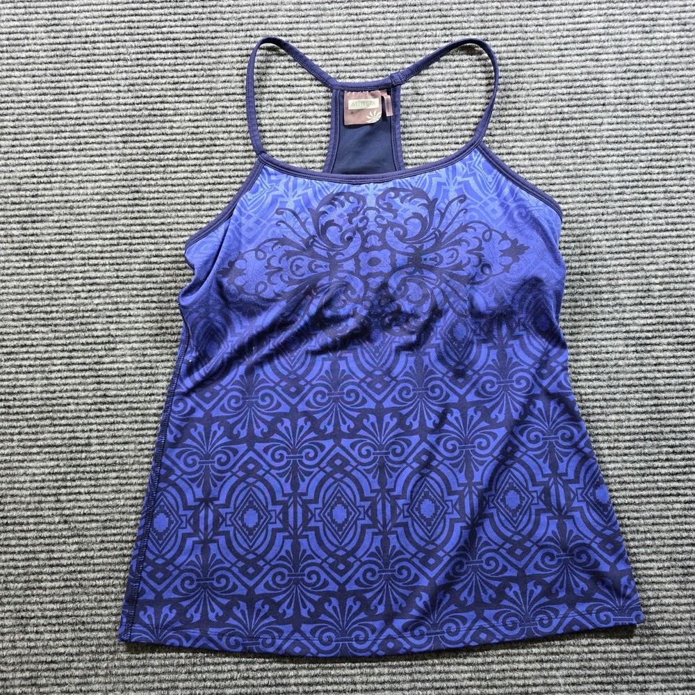 Athleta Tank Top Women's Medium Blue Purple Racerback Built In Bra