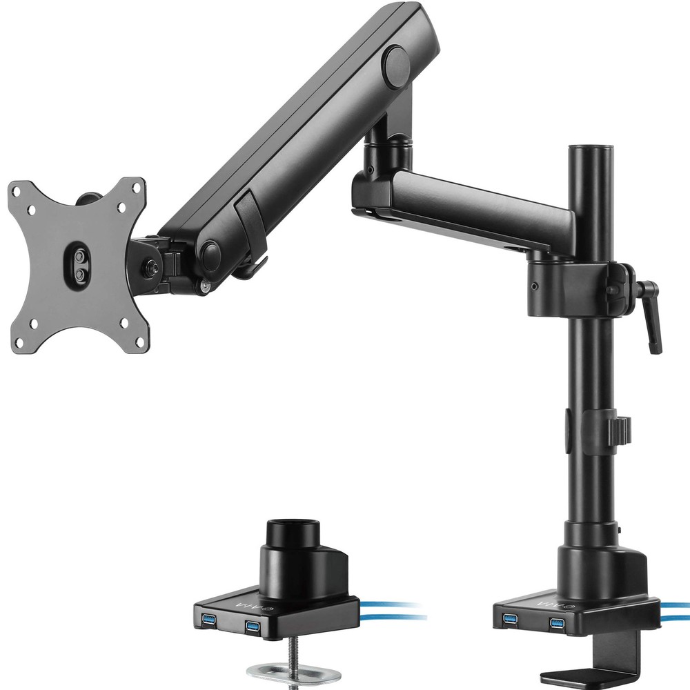 Premium Aluminum Full Motion Single Monitor Desk Mount Stand with Lift Engine...