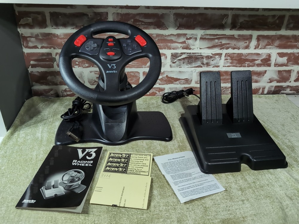 InterAct SV-280 Racing Wheel with Pedals for PC DOS Windows in Box