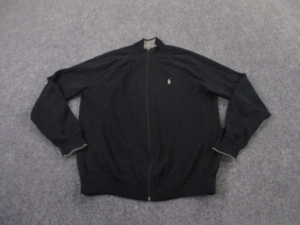Polo Ralph Lauren Jacket Mens M Black Sweater Golf Jumper Pony Logo Adult
