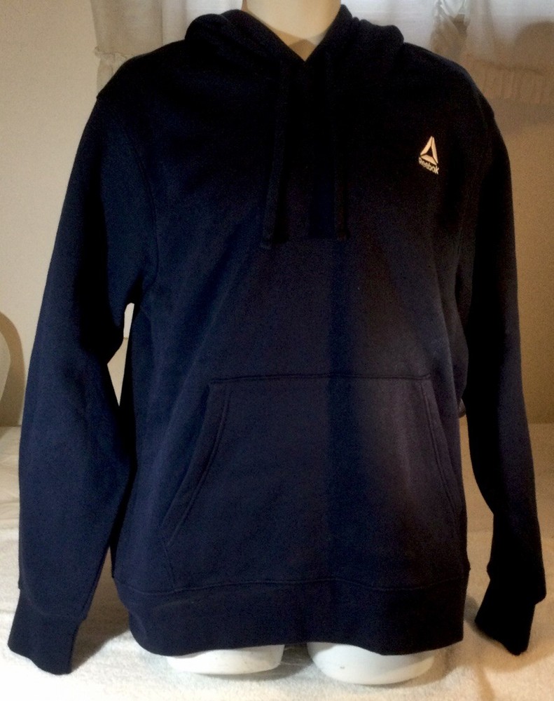 Reebok Navy Men's & Big Men's Delta Logo Fleece Hoodie Sweatshirt, Size XL