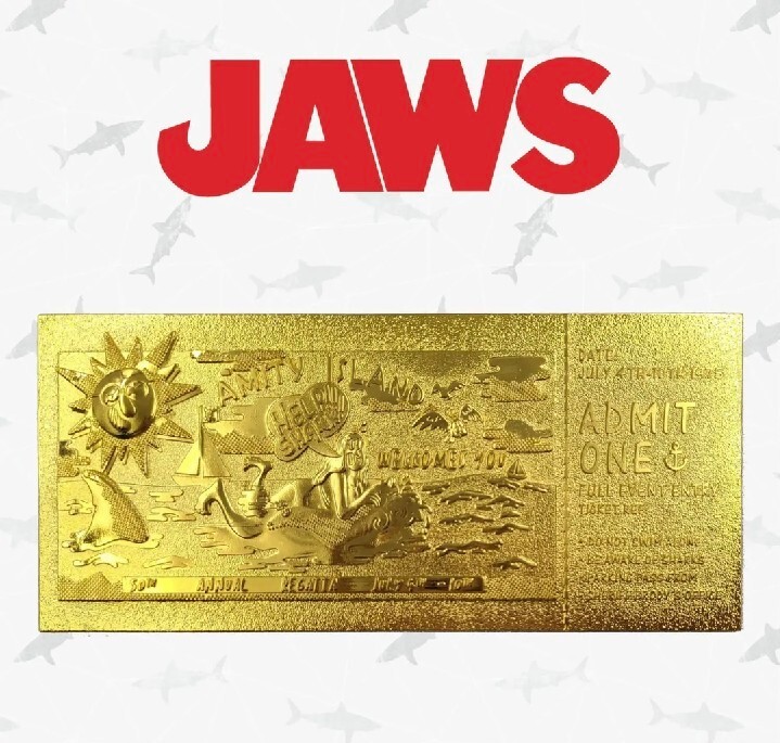 24k Gold Plated JAWS Regatta Limited Edition Replica Ticket Gift