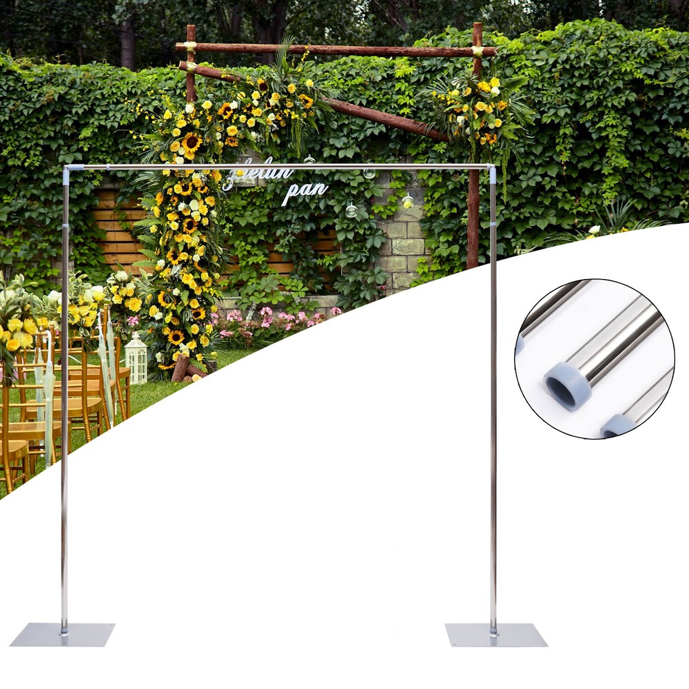 10x10ft Telescopic Wedding Prom Backdrop Stand with Curtain Frame  