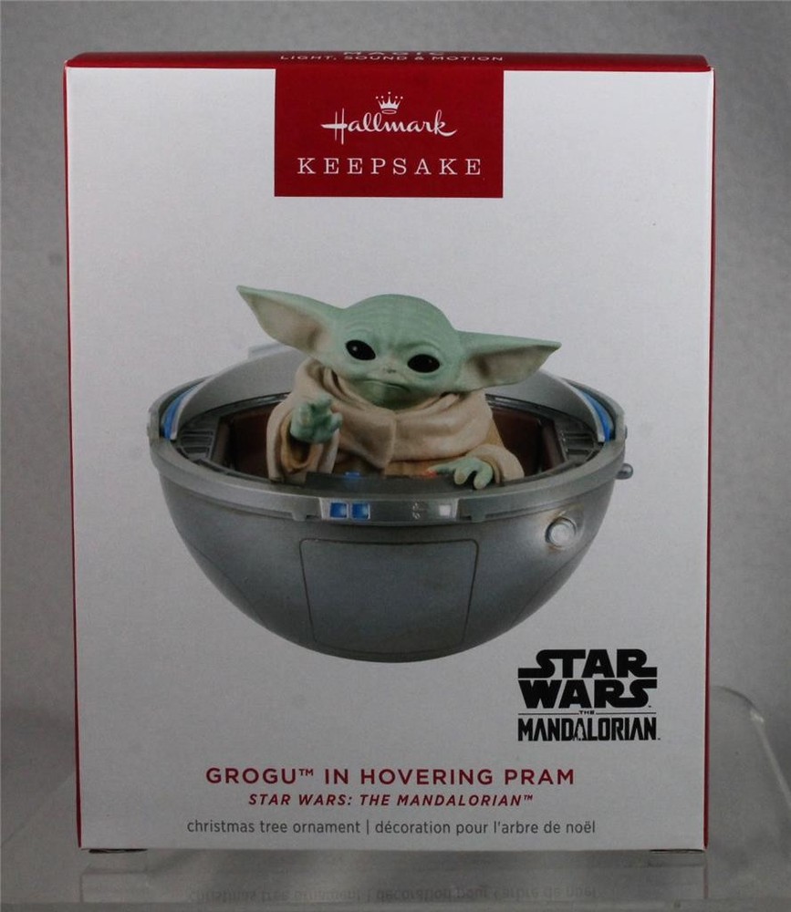 Star Wars Grogu in Hovering Pram 2024 Hallmark Ornament with Light Sound Motion