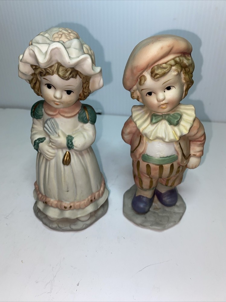 Charming J Vazquez Porcelain Girl and Boy Figurine Set
