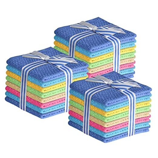 Multicolored Washcloths Set Multipurpose Cotton Washcloths, Bathroom 24 Pack