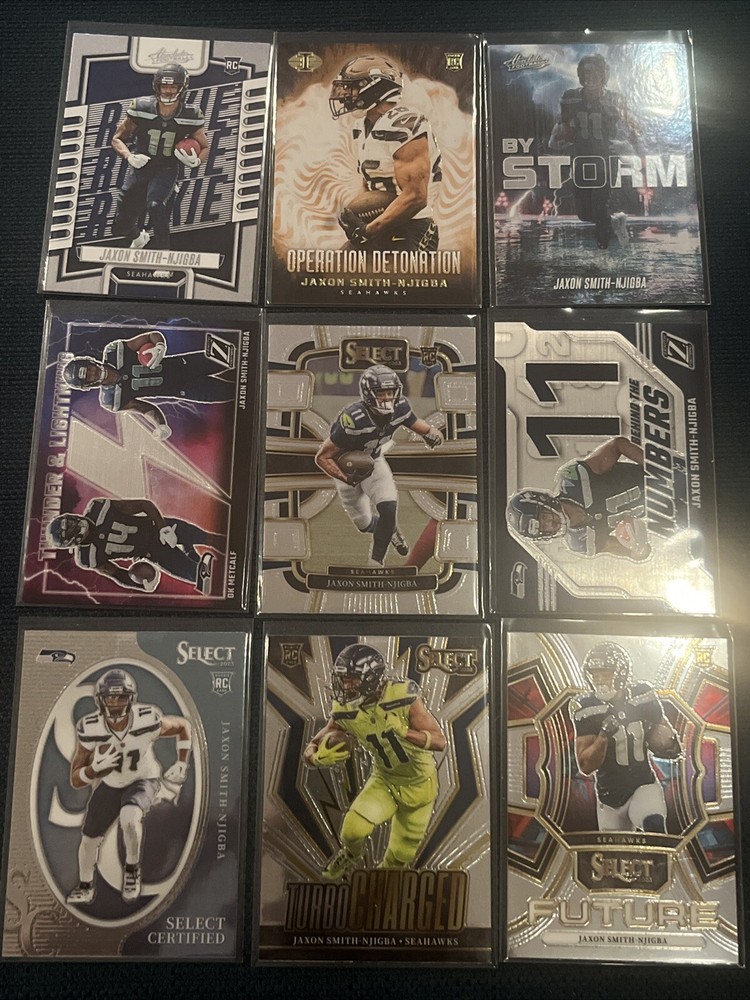 Jaxon Smith-Njigba Seahawks RC Rookie Lot(9) Select Illusions Zenith Absolute