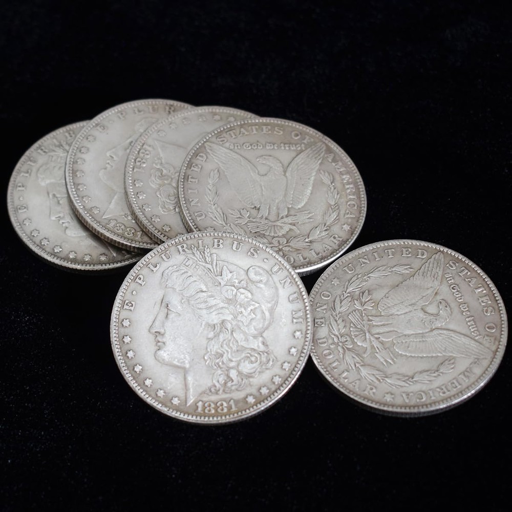 6 Pcs Morgan Dollar (3.8cm Dia) Magic Set Can Be Attracted by Magnets 6